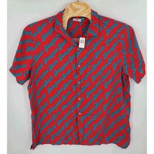 Disney Parks Disneyland Resort Red Logo Button Up Shirt Men's Size XXL 2XL  New